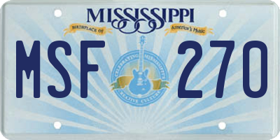 MS license plate MSF270