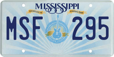 MS license plate MSF295