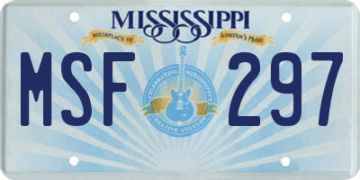 MS license plate MSF297