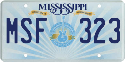 MS license plate MSF323