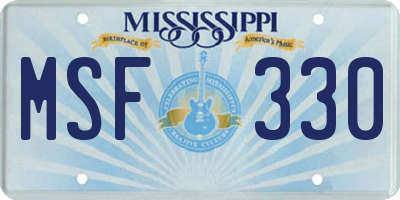 MS license plate MSF330