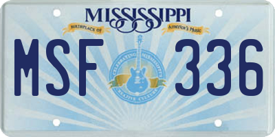 MS license plate MSF336
