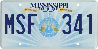 MS license plate MSF341