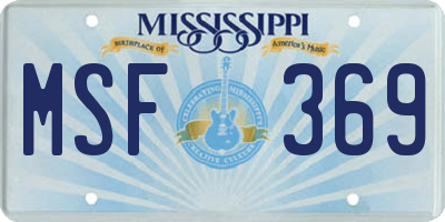 MS license plate MSF369