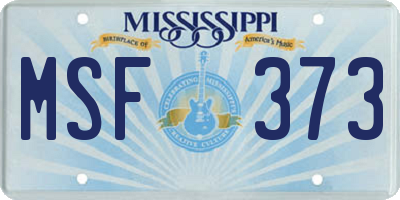 MS license plate MSF373