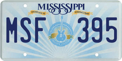 MS license plate MSF395