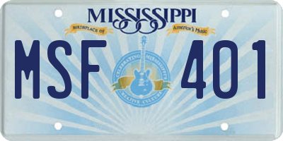 MS license plate MSF401