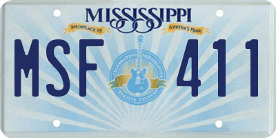 MS license plate MSF411