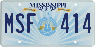 MS license plate MSF414