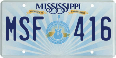 MS license plate MSF416