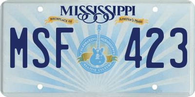 MS license plate MSF423