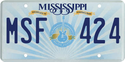 MS license plate MSF424