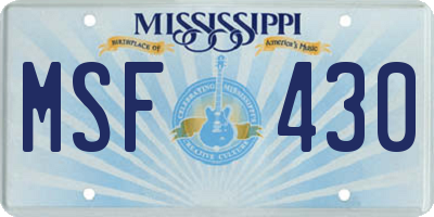 MS license plate MSF430