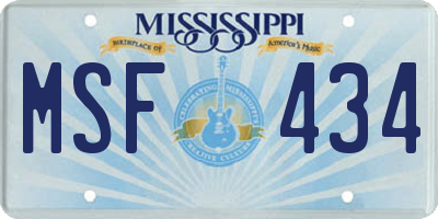 MS license plate MSF434