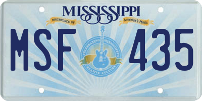 MS license plate MSF435