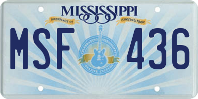 MS license plate MSF436