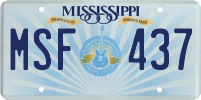 MS license plate MSF437