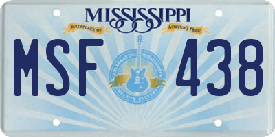 MS license plate MSF438