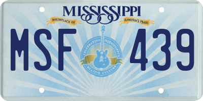 MS license plate MSF439