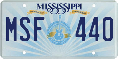 MS license plate MSF440