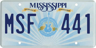 MS license plate MSF441