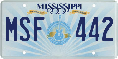 MS license plate MSF442