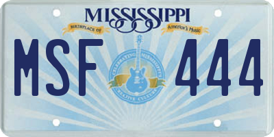 MS license plate MSF444