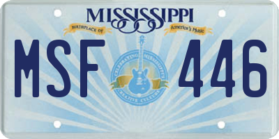 MS license plate MSF446