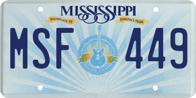 MS license plate MSF449