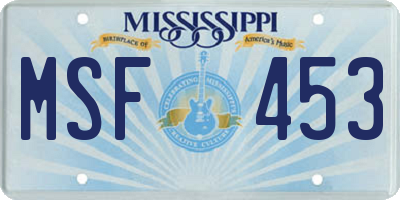 MS license plate MSF453