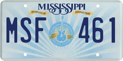 MS license plate MSF461