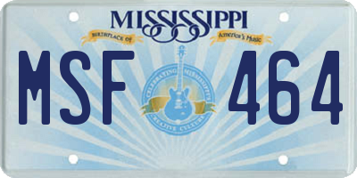 MS license plate MSF464