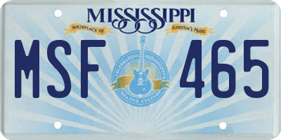 MS license plate MSF465