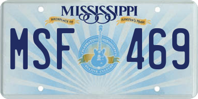 MS license plate MSF469