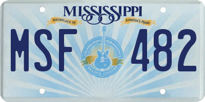 MS license plate MSF482