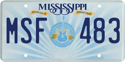 MS license plate MSF483