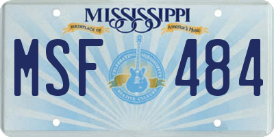 MS license plate MSF484