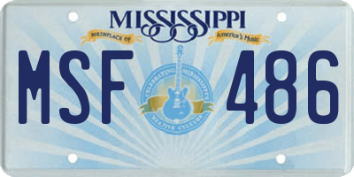 MS license plate MSF486