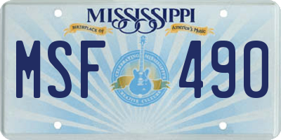 MS license plate MSF490