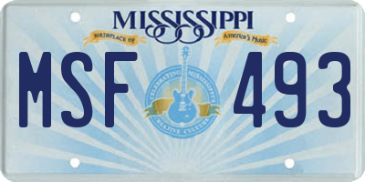 MS license plate MSF493