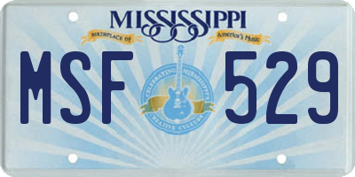 MS license plate MSF529