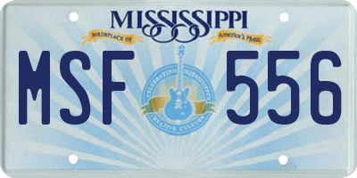 MS license plate MSF556