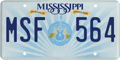 MS license plate MSF564