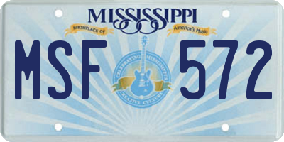 MS license plate MSF572