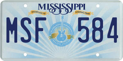MS license plate MSF584