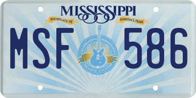 MS license plate MSF586
