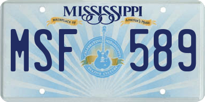 MS license plate MSF589
