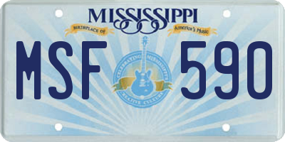 MS license plate MSF590