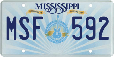 MS license plate MSF592