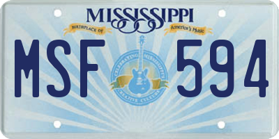 MS license plate MSF594